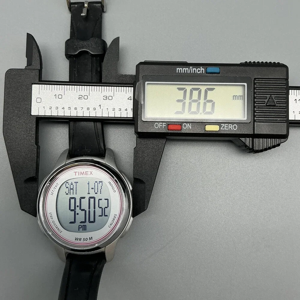 Timex Womens Watch 39mm Gray Digital Indiglo 50M Timer Pedometer New Battery